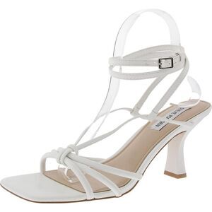 Steve Madden Womens Singapore White Strappy Faux Leather Ankle Strap New